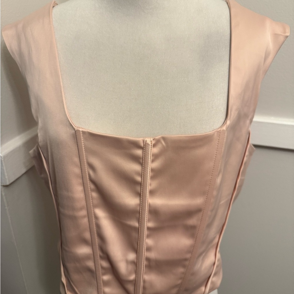 Corseted Blush Pink Satin Top size XL
Cowboy Carter ready